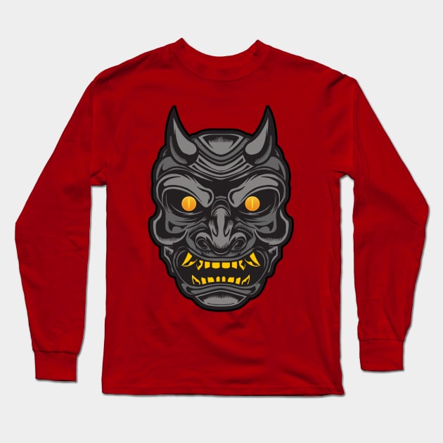 Oni Mask Long Sleeve T-Shirt by Civron